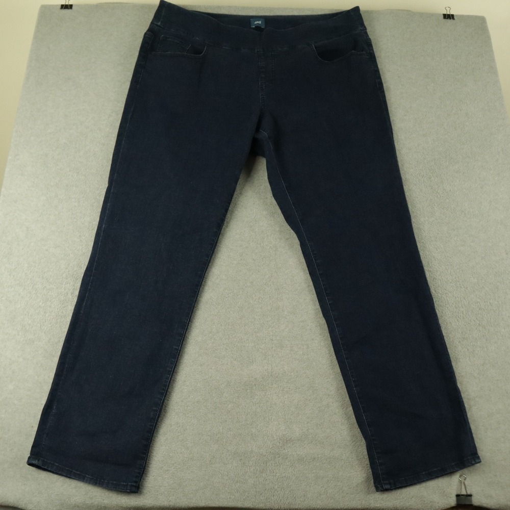 Jag‎ Jeans Womens 24W Peri Straight Jegging Mid Rise Pull On Denim Dark Blue NWT